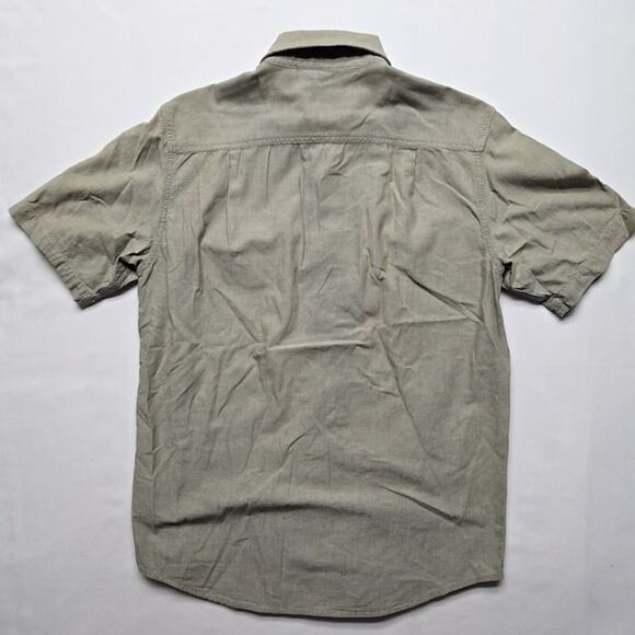 Carhartt Mens Loose Fit Short Sleeve Button Up Small Gray Ripstop Outdoor Shirt - Picture 8 of 10